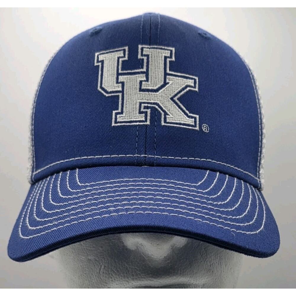 UK University Of Kentucky Wildcats Blue Snapback Cap White Mesh Trucker Hat NCAA